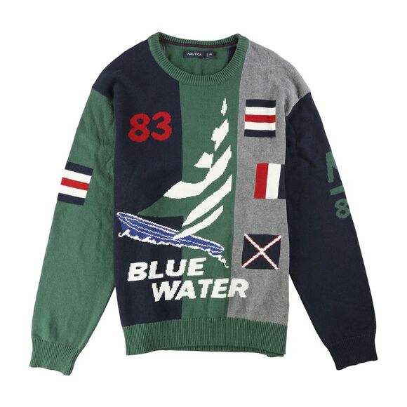 Nautica Mens Blue Water Pullover Sweater NWT